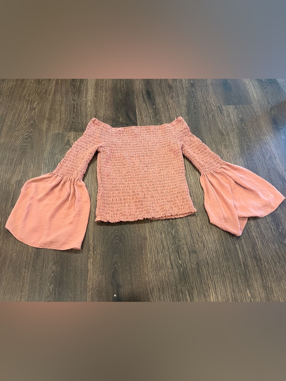 Express Smocked Off-Shoulder Top - Rose